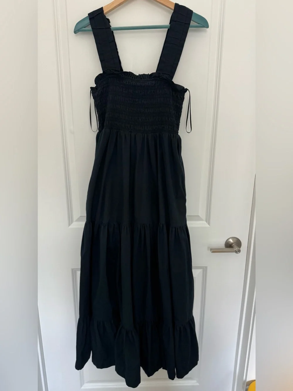 Abercrombie & Fitch Black Smocked Maxi Dress with Ruffle Straps